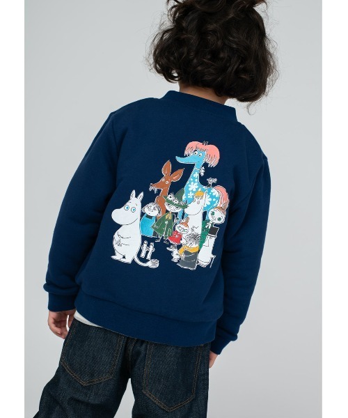 Design Tshirts Store graniph(デザイン ティーシャツ ストア グラニフ)の「ムーミンフレンズとスティンキー(ムーミン)|コラボキッズリバーシブルボアブルゾン(ブルゾン・キッズ・ネイビー・110/130)」の6枚目の写真