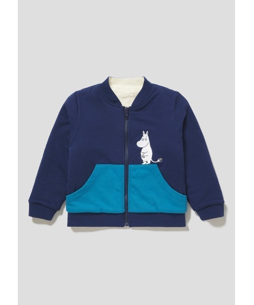 Design Tshirts Store graniph(デザイン ティーシャツ ストア グラニフ)の「ムーミンフレンズとスティンキー(ムーミン)|コラボキッズリバーシブルボアブルゾン(ブルゾン・キッズ・ネイビー・110/130)」の10枚目の写真