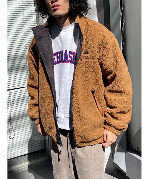 FIRST DOWN（ファーストダウン）の「【FIRST DOWN】リバーシブルボアジャケット（ブルゾン・メンズ・ブラック/キャメル/オフホワイト・LARGE/X-LARGE）」の5枚目の写真