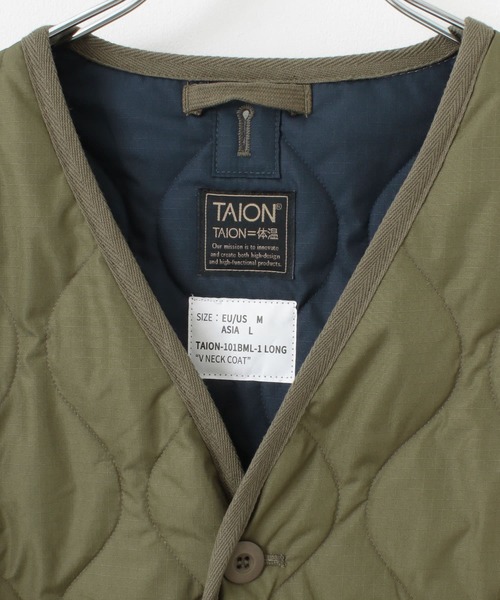 TAION(タイオン)の「TAION MILITARY V NECK DOWN COAT(ダウンジャケット/コート・メンズ・グリーン系その他・MEDIUM/LARGE)」の2枚目の写真