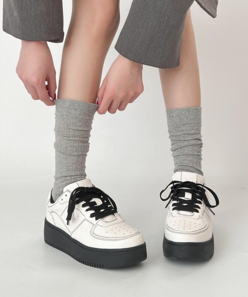 セール】【新色追加】軽量厚底 ベーシック コートスニーカー