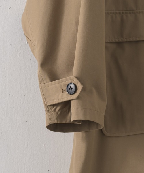 Alcindor Materials（アルシンダーマテリアルズ）の「high neck coat/ハイネックコート（トレンチコート・メンズ・チャコールグレー/ベージュ/チェック・MEDIUM/LARGE）」の16枚目の写真