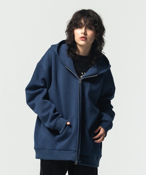 glamb（グラム）の「Cardboard Knit Zip Hoodie / カードボードニットジップフーディ（パーカー・メンズ・ネイビー/グレー・M/S/L）」の2枚目の写真