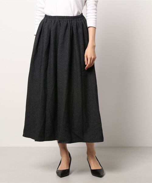 Samansa Mos2 blue（サマンサモスモスブルー）の「ヘリンボーンフレアスカート（スカート・レディース・ブラウン/グレー/チャコール・ﾌﾘ-）」の7枚目の写真