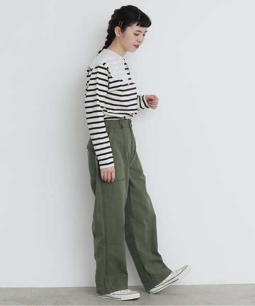 Dot&Stripes CHILD WOMAN(ドットアンドストライプス チャイルドウーマン)の「フレンチリネンカットワークつけ衿大きめ(付け襟・レディース・ブラック/ホワイト・FREE)」の16枚目の写真