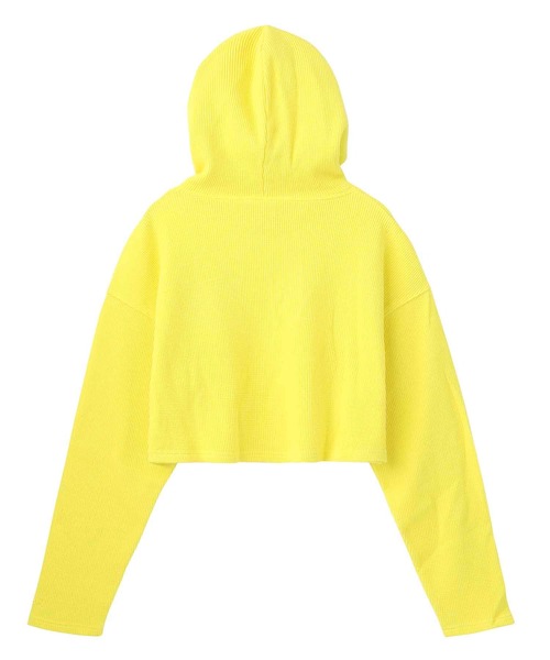 X-girl（エックスガール）の「THERMAL COMPACT HOODIE（パーカー・レディース・イエロー/グリーン/ブラック・S/M）」の7枚目の写真