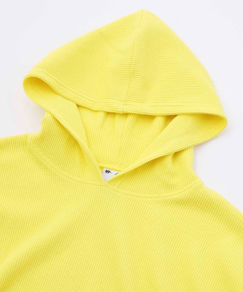 X-girl（エックスガール）の「THERMAL COMPACT HOODIE（パーカー・レディース・イエロー/グリーン/ブラック・S/M）」の8枚目の写真