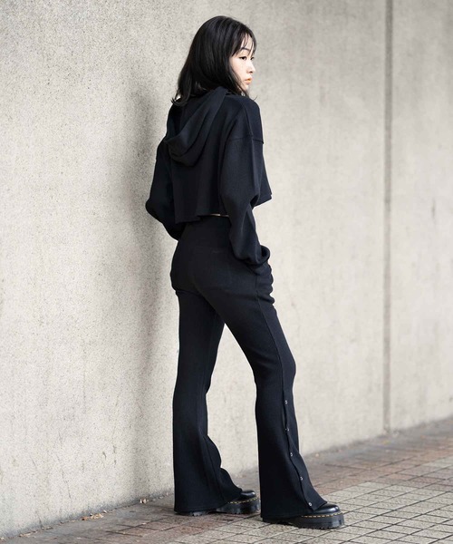 X-girl（エックスガール）の「THERMAL COMPACT HOODIE（パーカー・レディース・イエロー/グリーン/ブラック・S/M）」の18枚目の写真