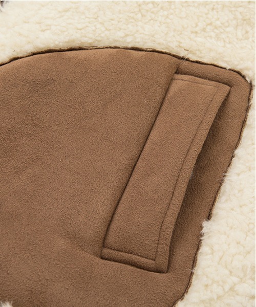 Fano Studios（ファノ ストゥディオズ）の「ビックカラー フーディーボアジャケット FD21W169【Fano Studios】（ライダースジャケット・レディース・アイボリー・L/S/M）」の10枚目の写真