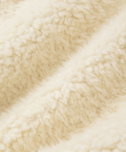 Fano Studios（ファノ ストゥディオズ）の「ビックカラー フーディーボアジャケット FD21W169【Fano Studios】（ライダースジャケット・レディース・アイボリー・L/S/M）」の12枚目の写真