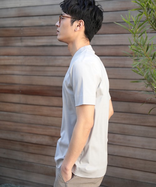 UNION STATION（ユニオンステーション）の「シルケットスムースVネックTシャツ/TAILOR T-SHIRTライン（Tシャツ/カットソー・メンズ・ホワイト/ライトグレー/ネイビー・LL/M/L）」の16枚目の写真