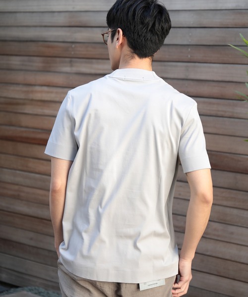 UNION STATION（ユニオンステーション）の「シルケットスムースVネックTシャツ/TAILOR T-SHIRTライン（Tシャツ/カットソー・メンズ・ホワイト/ライトグレー/ネイビー・LL/M/L）」の17枚目の写真