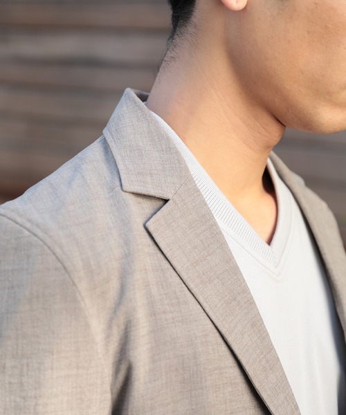 UNION STATION（ユニオンステーション）の「シルケットスムースVネックTシャツ/TAILOR T-SHIRTライン（Tシャツ/カットソー・メンズ・ホワイト/ライトグレー/ネイビー・LL/M/L）」の22枚目の写真