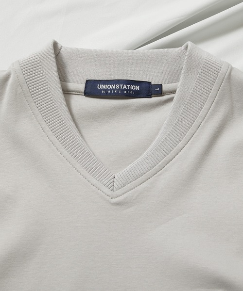 UNION STATION（ユニオンステーション）の「シルケットスムースVネックTシャツ/TAILOR T-SHIRTライン（Tシャツ/カットソー・メンズ・ホワイト/ライトグレー/ネイビー・LL/M/L）」の10枚目の写真