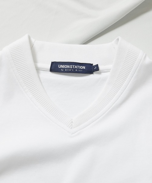 UNION STATION（ユニオンステーション）の「シルケットスムースVネックTシャツ/TAILOR T-SHIRTライン（Tシャツ/カットソー・メンズ・ホワイト/ライトグレー/ネイビー・LL/M/L）」の9枚目の写真