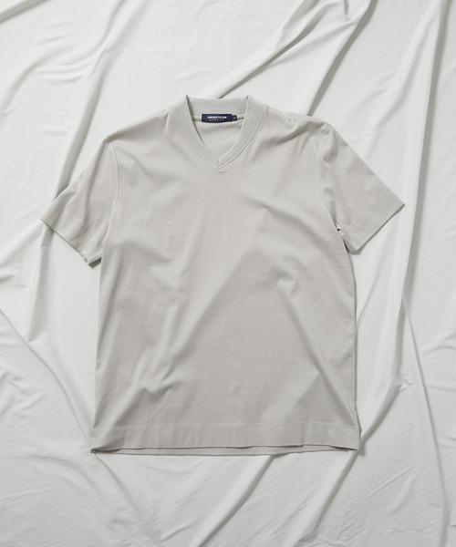 UNION STATION（ユニオンステーション）の「シルケットスムースVネックTシャツ/TAILOR T-SHIRTライン（Tシャツ/カットソー・メンズ・ホワイト/ライトグレー/ネイビー・LL/M/L）」の6枚目の写真