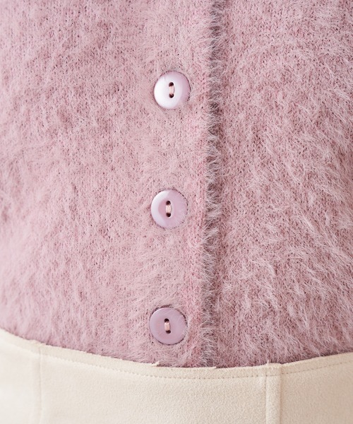 MIIA（ミーア）の「ふわふわニットカーディガン（カーディガン/ボレロ・レディース・ライトグレー/オフホワイト/ピンク・FREE）」の19枚目の写真