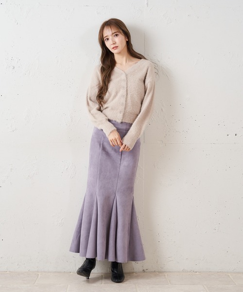 MIIA（ミーア）の「ふわふわニットカーディガン（カーディガン/ボレロ・レディース・ライトグレー/オフホワイト/ピンク・FREE）」の10枚目の写真