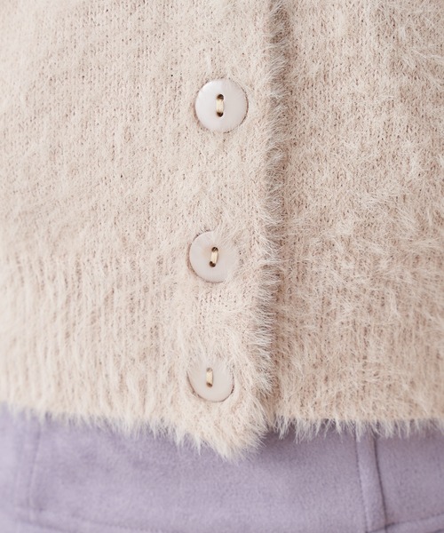 MIIA（ミーア）の「ふわふわニットカーディガン（カーディガン/ボレロ・レディース・ライトグレー/オフホワイト/ピンク・FREE）」の13枚目の写真
