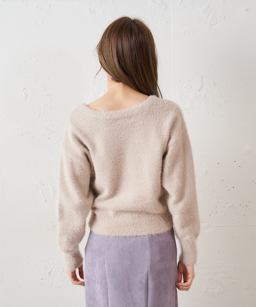 MIIA（ミーア）の「ふわふわニットカーディガン（カーディガン/ボレロ・レディース・ライトグレー/オフホワイト/ピンク・FREE）」の9枚目の写真