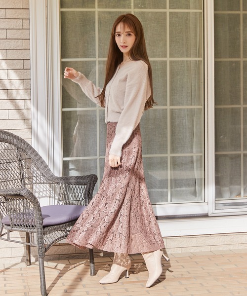 MIIA（ミーア）の「ふわふわニットカーディガン（カーディガン/ボレロ・レディース・ライトグレー/オフホワイト/ピンク・FREE）」の20枚目の写真