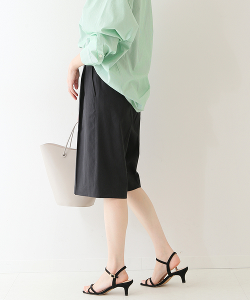 SLOBE IENA（スローブイエナ）の「ソフトリネンハーフパンツ◆（その他パンツ・レディース・ブラック/グリーン系その他・38/36）」の9枚目の写真