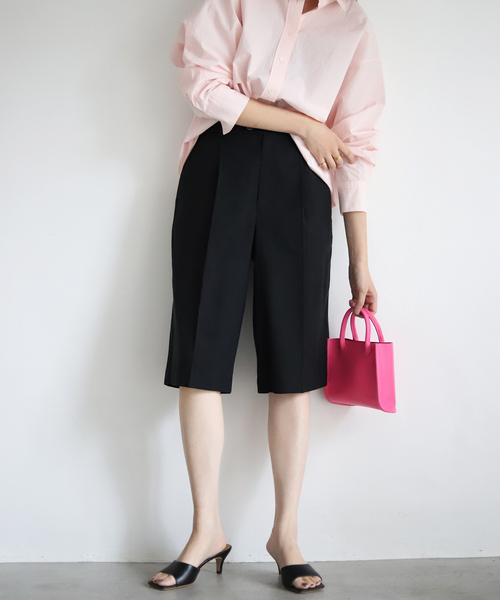 SLOBE IENA（スローブイエナ）の「ソフトリネンハーフパンツ◆（その他パンツ・レディース・ブラック/グリーン系その他・38/36）」の12枚目の写真