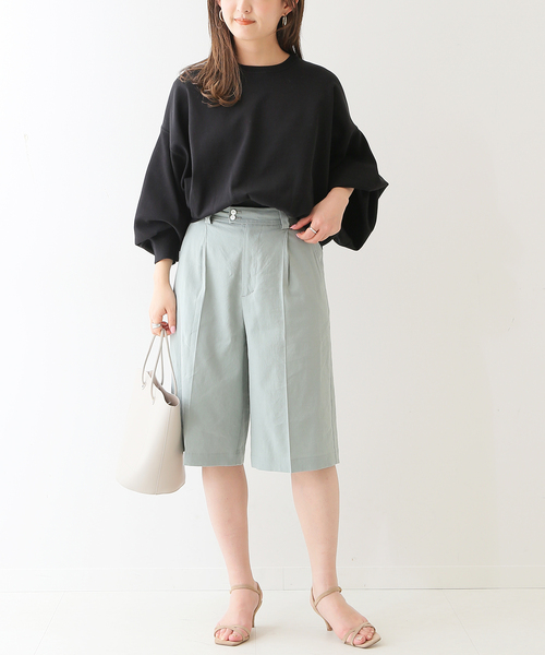 SLOBE IENA（スローブイエナ）の「ソフトリネンハーフパンツ◆（その他パンツ・レディース・ブラック/グリーン系その他・38/36）」の14枚目の写真