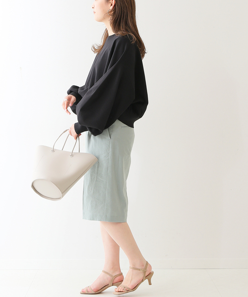 SLOBE IENA（スローブイエナ）の「ソフトリネンハーフパンツ◆（その他パンツ・レディース・ブラック/グリーン系その他・38/36）」の16枚目の写真