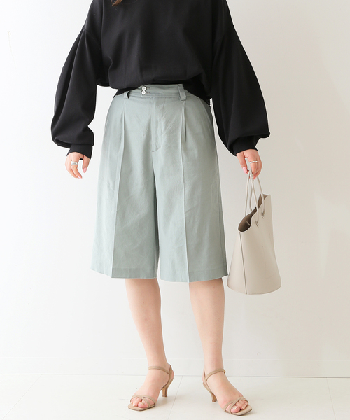 SLOBE IENA（スローブイエナ）の「ソフトリネンハーフパンツ◆（その他パンツ・レディース・ブラック/グリーン系その他・38/36）」の20枚目の写真