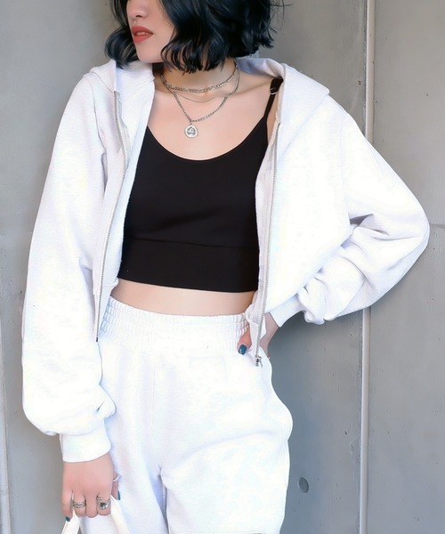 SPIRALGIRL（スパイラルガール）の「コンパクトスウェットZIPパーカー（パーカー・レディース・ベージュ/ネイビー/グレー・FREE）」の2枚目の写真