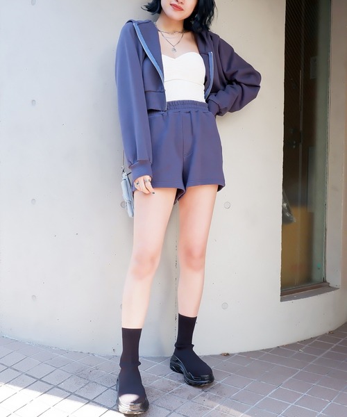 SPIRALGIRL（スパイラルガール）の「コンパクトスウェットZIPパーカー（パーカー・レディース・ベージュ/ネイビー/グレー・FREE）」の22枚目の写真