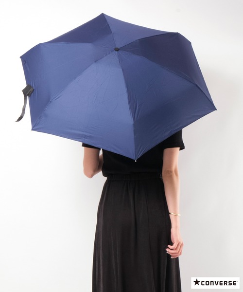 CONVERSE（コンバース）の「CONVERSE 折りたたみ傘（折りたたみ傘・レディース・ブラック/ネイビー/グレー・50）」の15枚目の写真