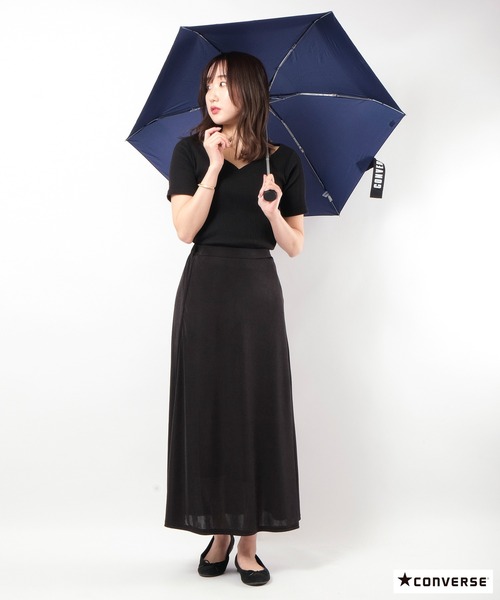 CONVERSE（コンバース）の「CONVERSE 折りたたみ傘（折りたたみ傘・レディース・ブラック/ネイビー/グレー・50）」の14枚目の写真