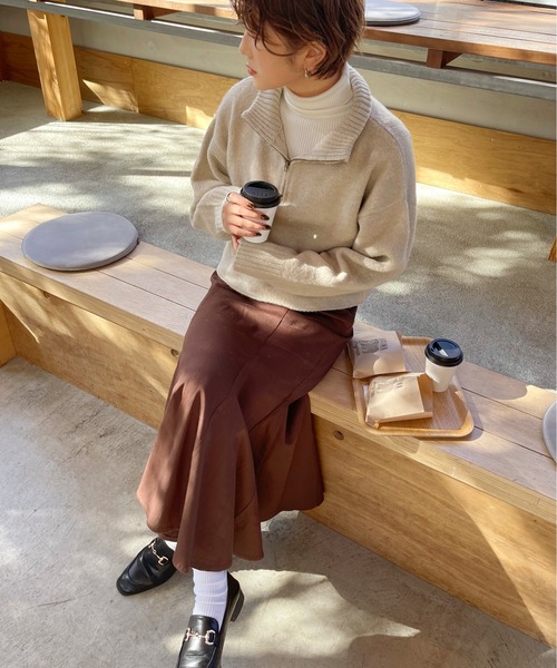 Ambre Neige(アンブルネージュ)の「ハーフジップニット/【WEB/EC限定商品】(ニット/セーター・レディース・ベージュ/アイボリー・FREE)」の10枚目の写真
