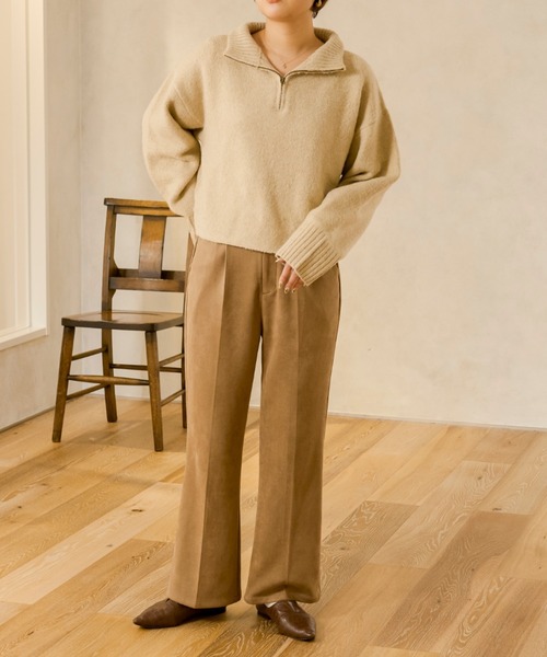 Ambre Neige(アンブルネージュ)の「ハーフジップニット/【WEB/EC限定商品】(ニット/セーター・レディース・ベージュ/アイボリー・FREE)」の15枚目の写真