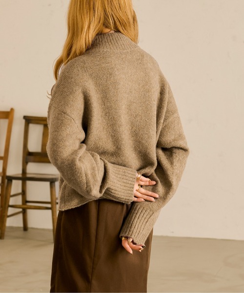 Ambre Neige(アンブルネージュ)の「ハーフジップニット/【WEB/EC限定商品】(ニット/セーター・レディース・ベージュ/アイボリー・FREE)」の12枚目の写真