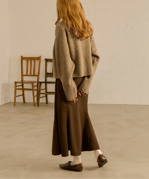 Ambre Neige(アンブルネージュ)の「ハーフジップニット/【WEB/EC限定商品】(ニット/セーター・レディース・ベージュ/アイボリー・FREE)」の6枚目の写真