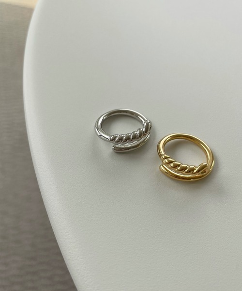 y/m by misato（イムバイミサト）の「ポイントチェーンクロスリング（リング・レディース・シルバー/ゴールド・FREE）」の6枚目の写真