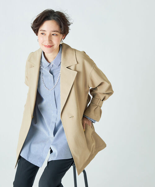 NOLLEY’S Sophi（ノーリーズソフィ）の「中空糸バッククロスショートトレンチコート（トレンチコート・レディース・ベージュ/キャメル・36/38）」の12枚目の写真