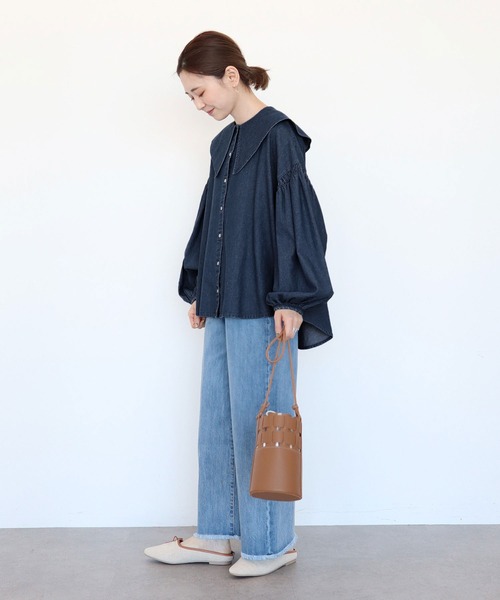 AMERICAN HOLIC(アメリカンホリック)の「ビッグカラーデニムブラウス(シャツ/ブラウス・レディース・インディゴブルー・M/L)」の10枚目の写真