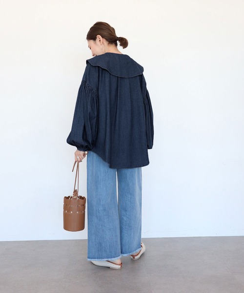 AMERICAN HOLIC(アメリカンホリック)の「ビッグカラーデニムブラウス(シャツ/ブラウス・レディース・インディゴブルー・M/L)」の11枚目の写真