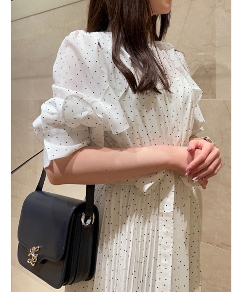 Sustainableラッフルプリーツワンピース