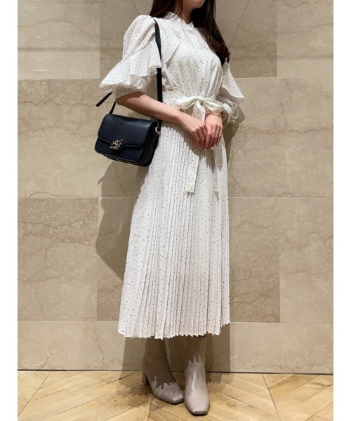 Sustainableラッフルプリーツワンピース