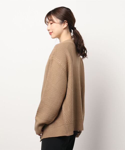 HONEYSUCKLE ROSE（ハニーサックルローズ）の「【HONEYSUCKLE ROSE】地柄編みカーディガン（カーディガン/ボレロ・レディース・ホワイト×イエロー/オフホワイト/ホワイト×グレー/ベージュ・M/L）」の6枚目の写真