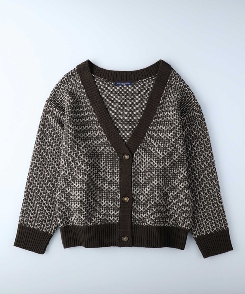 HONEYSUCKLE ROSE（ハニーサックルローズ）の「【HONEYSUCKLE ROSE】地柄編みカーディガン（カーディガン/ボレロ・レディース・ホワイト×イエロー/オフホワイト/ホワイト×グレー/ベージュ・M/L）」の20枚目の写真