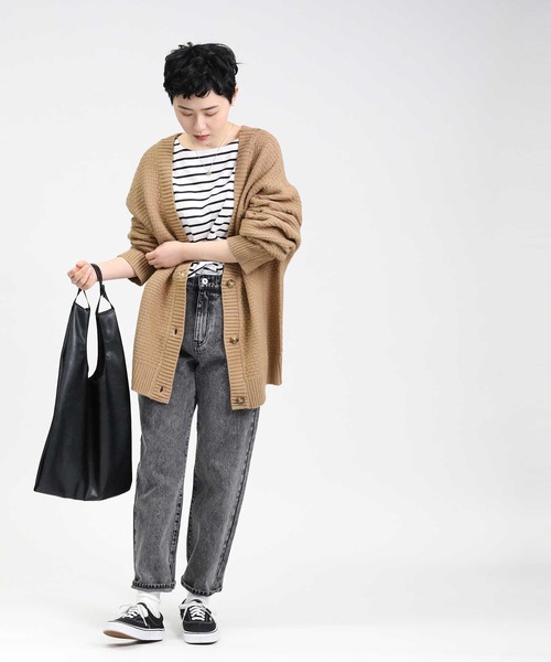 HONEYSUCKLE ROSE（ハニーサックルローズ）の「【HONEYSUCKLE ROSE】地柄編みカーディガン（カーディガン/ボレロ・レディース・ホワイト×イエロー/オフホワイト/ホワイト×グレー/ベージュ・M/L）」の16枚目の写真