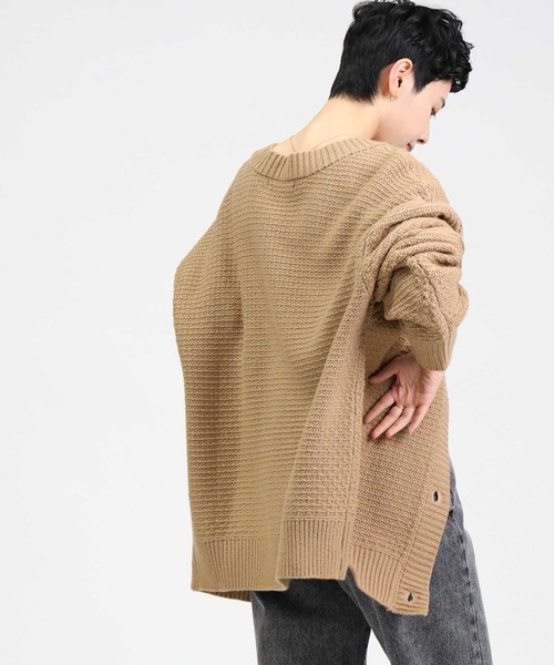 HONEYSUCKLE ROSE（ハニーサックルローズ）の「【HONEYSUCKLE ROSE】地柄編みカーディガン（カーディガン/ボレロ・レディース・ホワイト×イエロー/オフホワイト/ホワイト×グレー/ベージュ・M/L）」の18枚目の写真