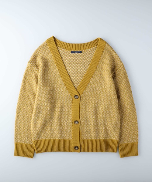 HONEYSUCKLE ROSE（ハニーサックルローズ）の「【HONEYSUCKLE ROSE】地柄編みカーディガン（カーディガン/ボレロ・レディース・ホワイト×イエロー/オフホワイト/ホワイト×グレー/ベージュ・M/L）」の21枚目の写真