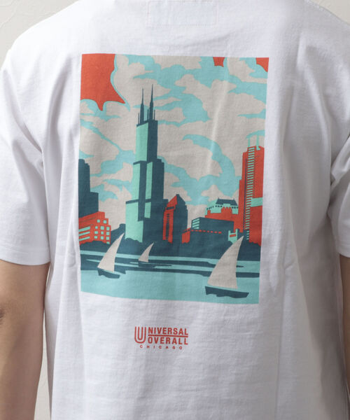 UNIVERSAL OVERALL(ユニバーサルオーバーオール)の「【UNIVERSAL OVERALL/ユニバーサルオーバーオール】別注 WINDYCITY プリントTシャツ(Tシャツ/カットソー・メンズ・ブラック/ホワイト/ライトグレー・M/L/XL)」の8枚目の写真